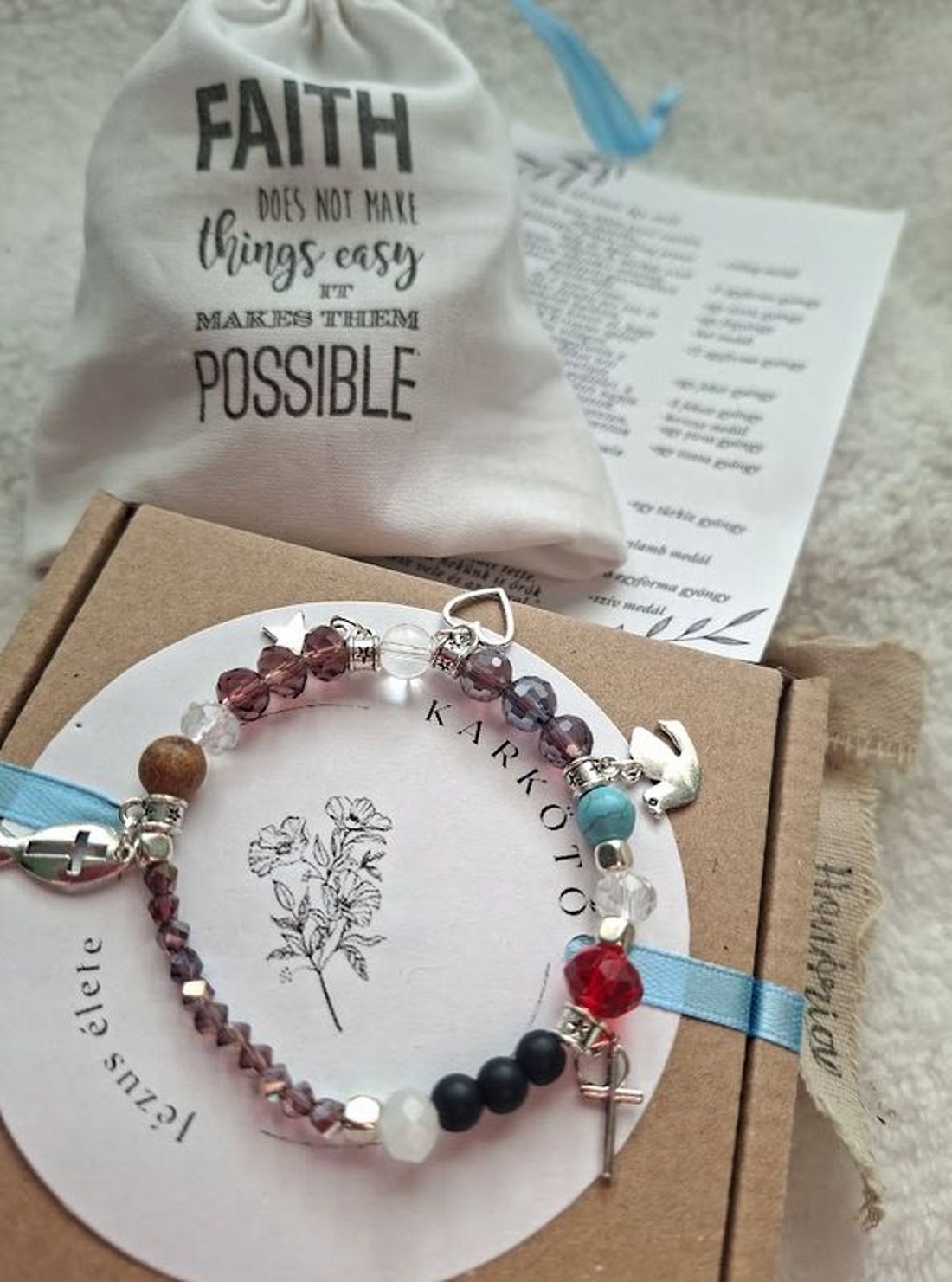 Jézus élete - keresztény történet karkötő-barna-084 - ékszer - karkötő - bogyós karkötő - Meska.hu