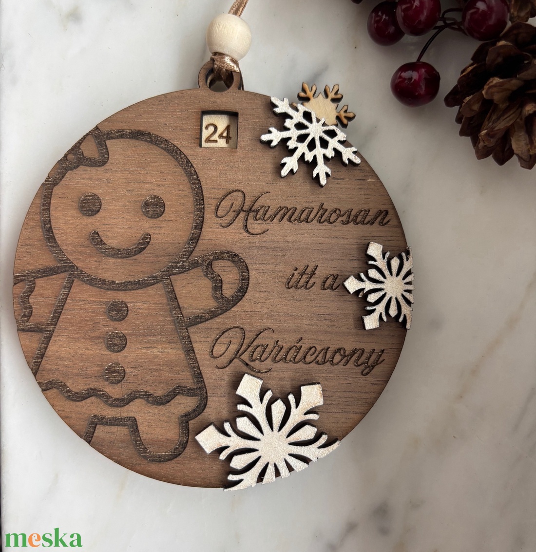 Forgatható karácsonyfadísz-Visszaszámlálás karácsonyig  - karácsony - karácsonyi lakásdekoráció - karácsonyfadíszek - Meska.hu