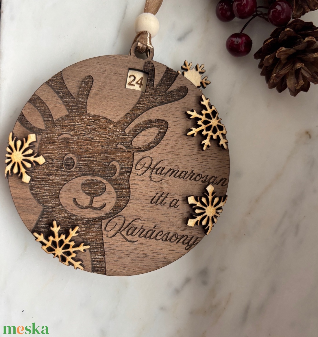 Forgatható karácsonyfadísz-Visszaszámlálás karácsonyig  - karácsony - karácsonyi lakásdekoráció - karácsonyfadíszek - Meska.hu