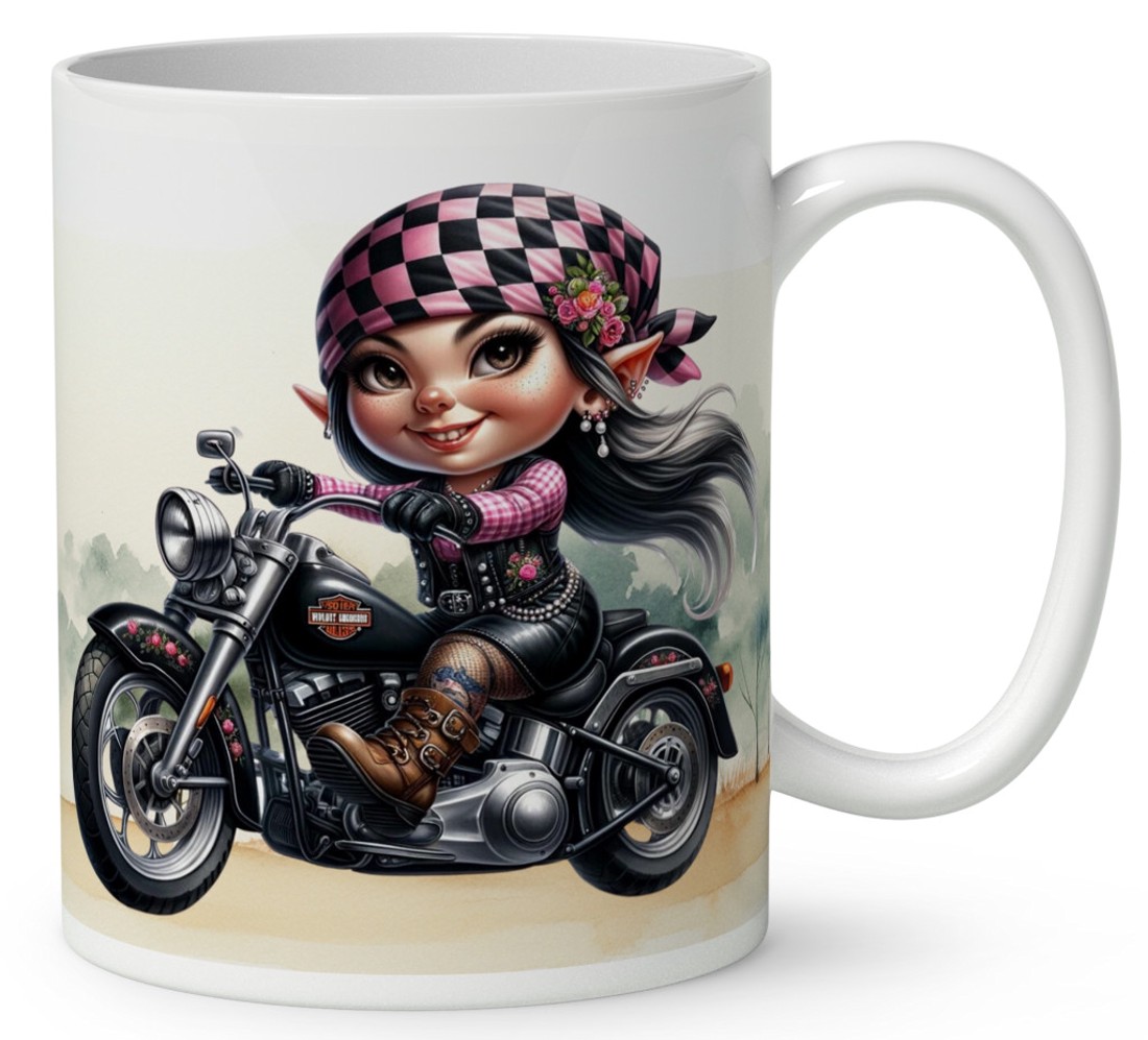 Névvel kérhető - Széles utat - Motoros manó lány mintás bögre - otthon & életmód - konyhafelszerelés, tálalás - tálalás - bögre & csésze - Meska.hu