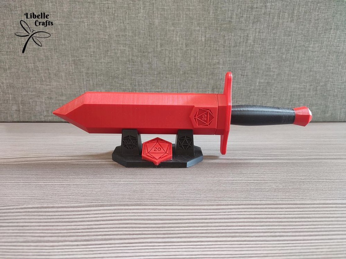 Kard formájú kockatartó D20 szimbólummal + AJÁNDÉK - játék & sport - táblajáték és kártyajáték - társasjátékok - dobókocka - Meska.hu