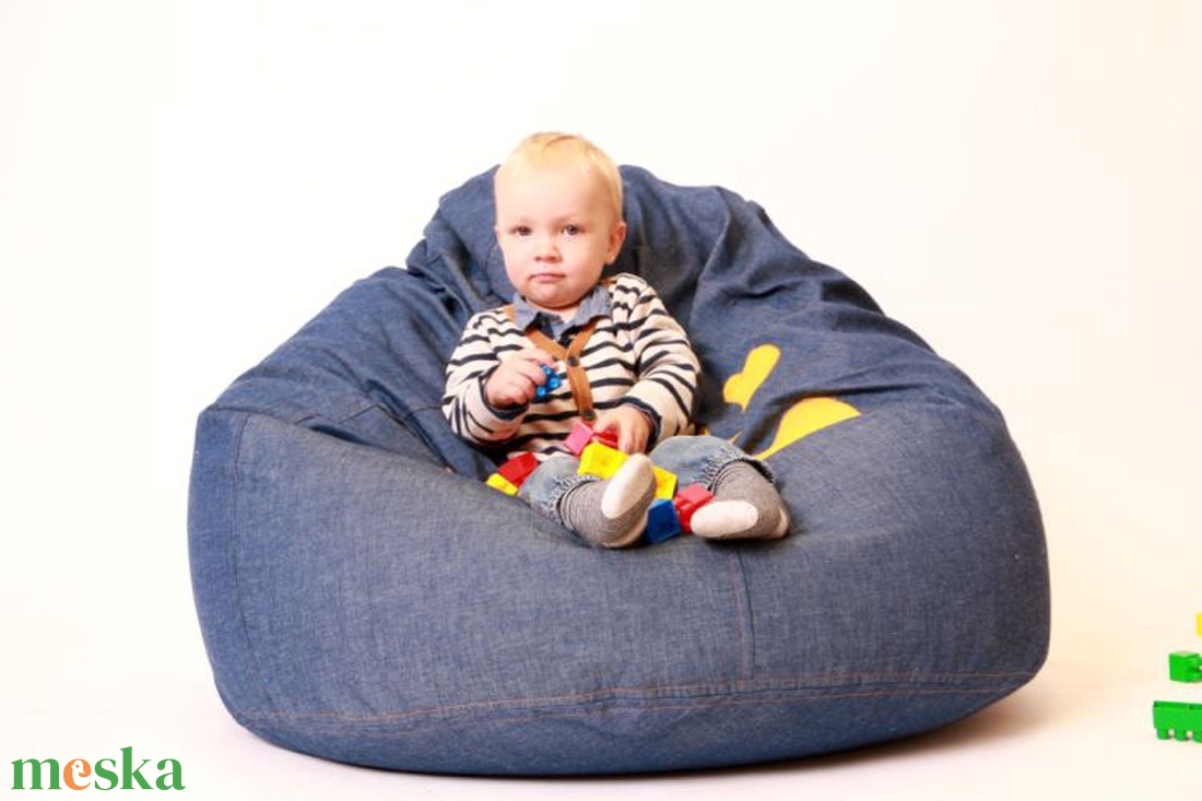 Babzsák farmer anyagból, applikált mintával -  - Meska.hu