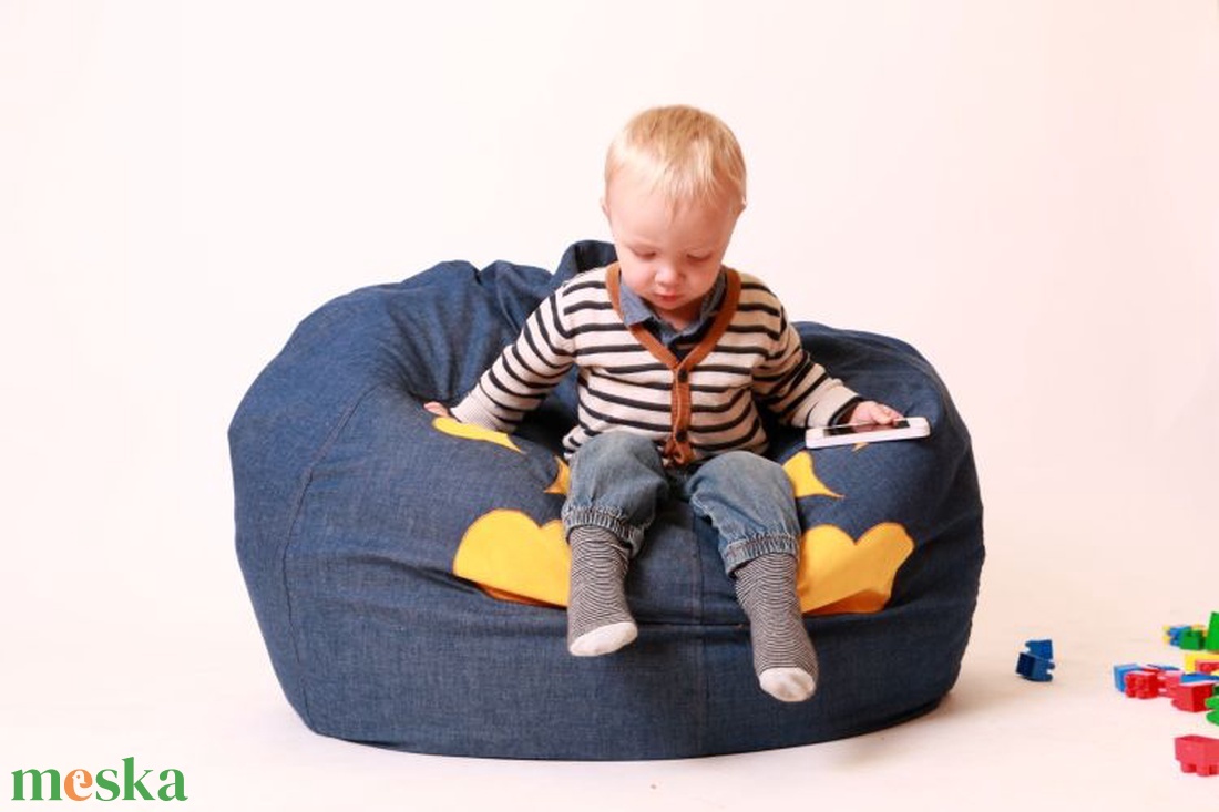 Babzsák farmer anyagból, applikált mintával -  - Meska.hu