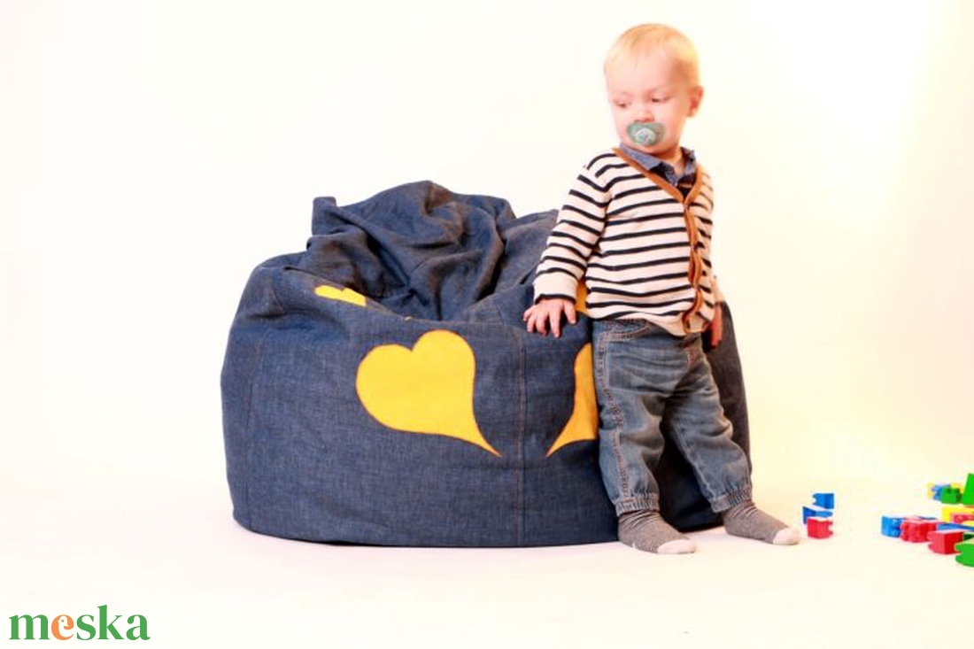 Babzsák farmer anyagból, applikált mintával -  - Meska.hu