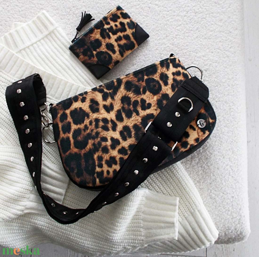 Leopárd mintás övtáska /válltáska többfunkciós táska  - táska & tok - övtáska - Meska.hu