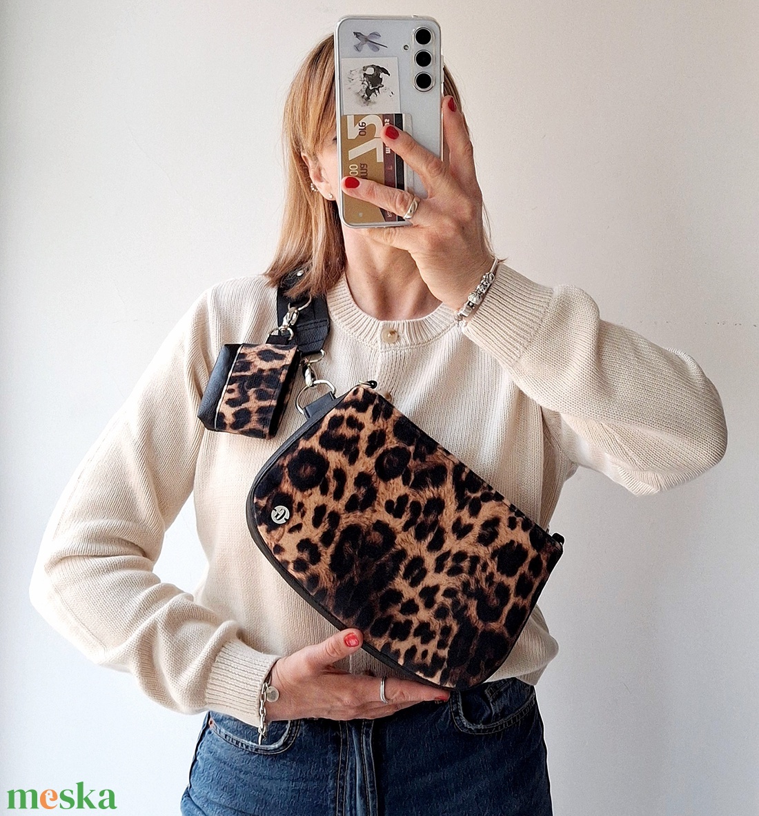 Leopárd mintás övtáska /válltáska többfunkciós táska  - táska & tok - övtáska - Meska.hu
