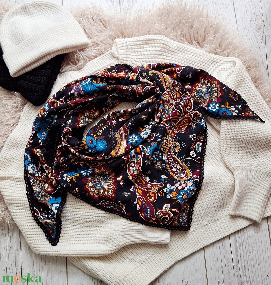 Kasmír mintás óriás puha kendő - ruha & divat - sál, sapka, kendő - kendő - Meska.hu