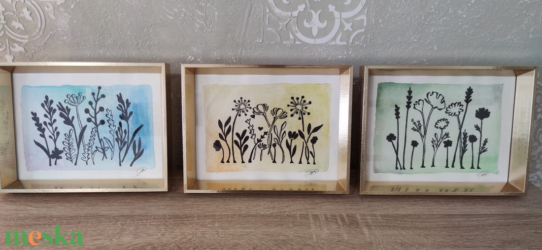 Vadvirágok tánca � akvarell illusztráció - otthon & életmód - dekoráció - fali és függő dekoráció - falra akasztható dekor - Meska.hu