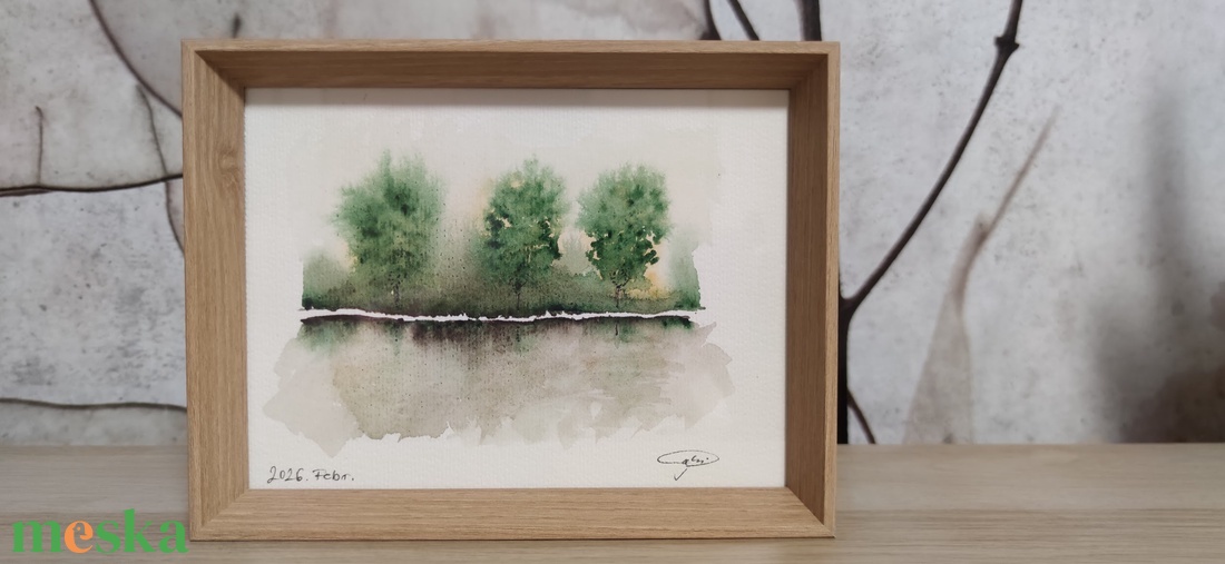 Zöld part � akvarell festmény - otthon & életmód - dekoráció - fali és függő dekoráció - falra akasztható dekor - Meska.hu