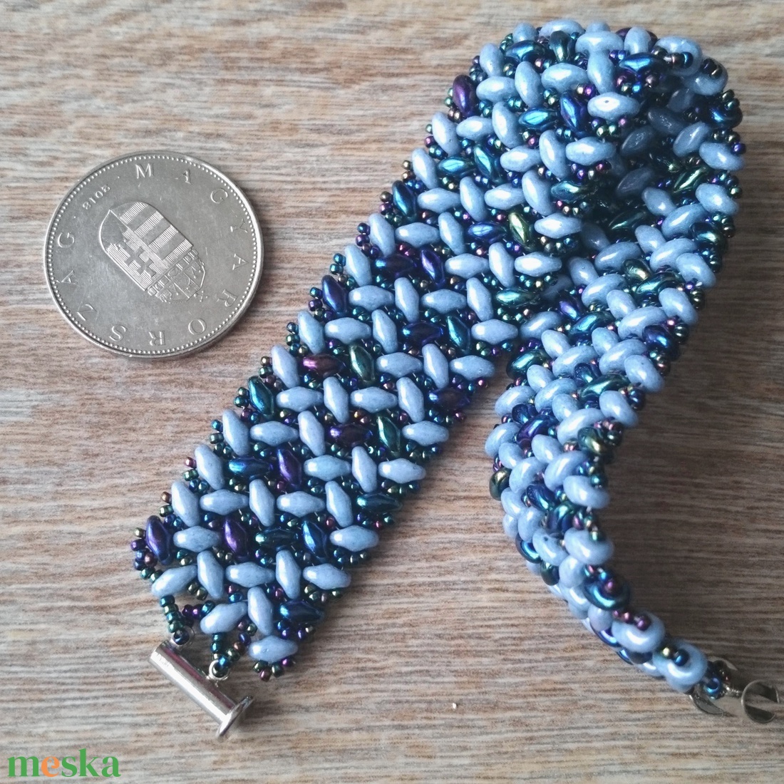 Kék óceán - ékszer - karkötő - gyöngyös karkötő - Meska.hu