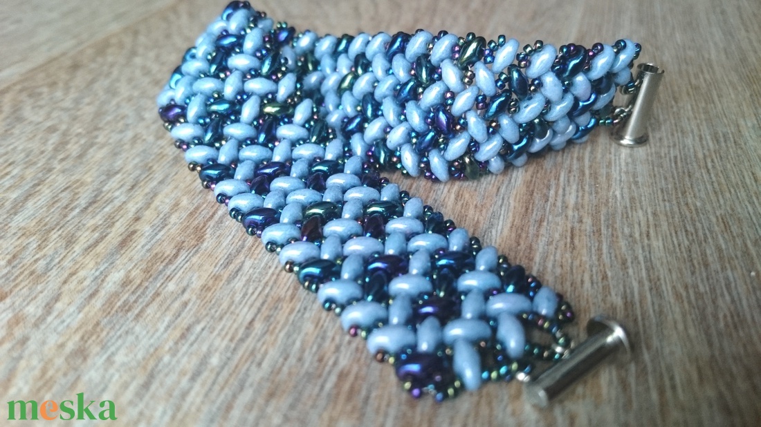 Kék óceán - ékszer - karkötő - gyöngyös karkötő - Meska.hu