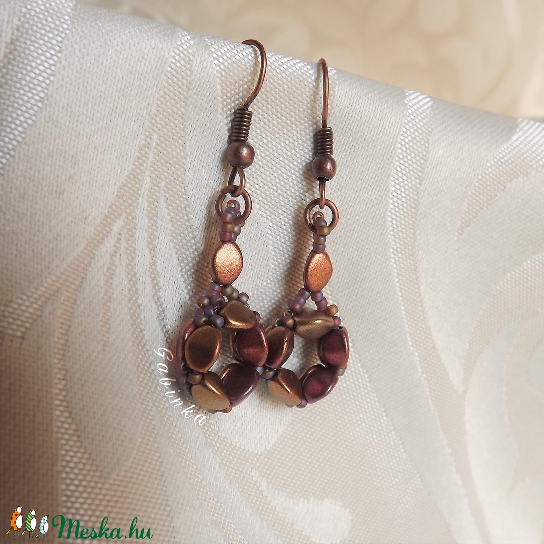 Lilás rosegold fülbevaló - ékszer - fülbevaló - lógó fülbevaló - Meska.hu Lilás rosegold fülbevaló - ékszer - fülbevaló - lógó fülbevaló - Meska.hu
