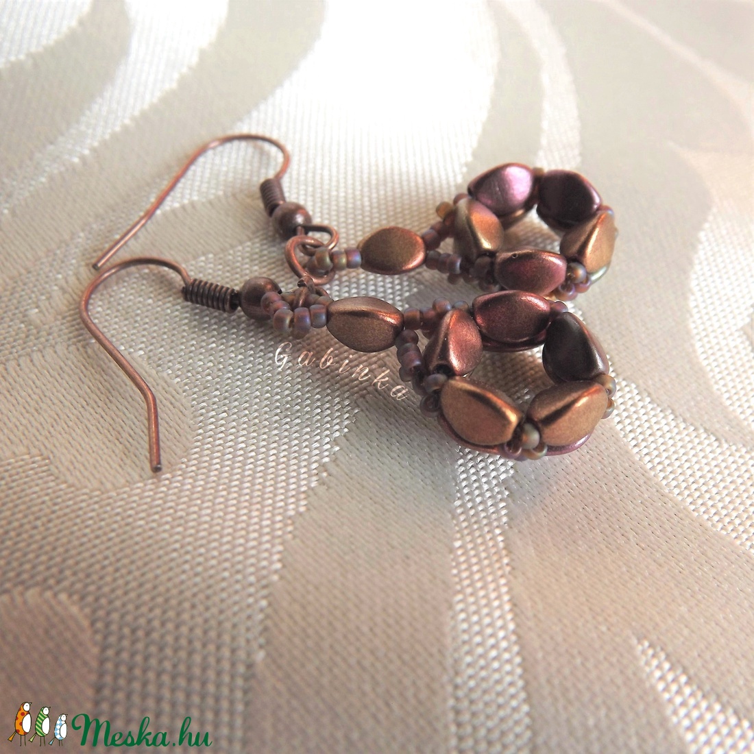 Lilás rosegold fülbevaló - ékszer - fülbevaló - lógó fülbevaló - Meska.hu Lilás rosegold fülbevaló - ékszer - fülbevaló - lógó fülbevaló - Meska.hu
