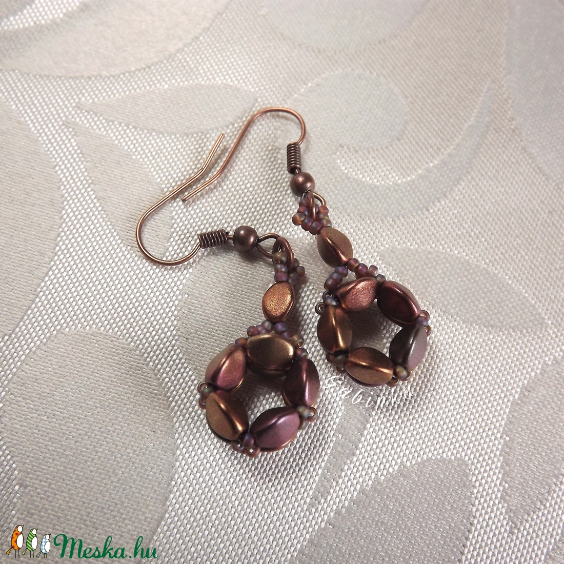Lilás rosegold fülbevaló - ékszer - fülbevaló - lógó fülbevaló - Meska.hu Lilás rosegold fülbevaló - ékszer - fülbevaló - lógó fülbevaló - Meska.hu