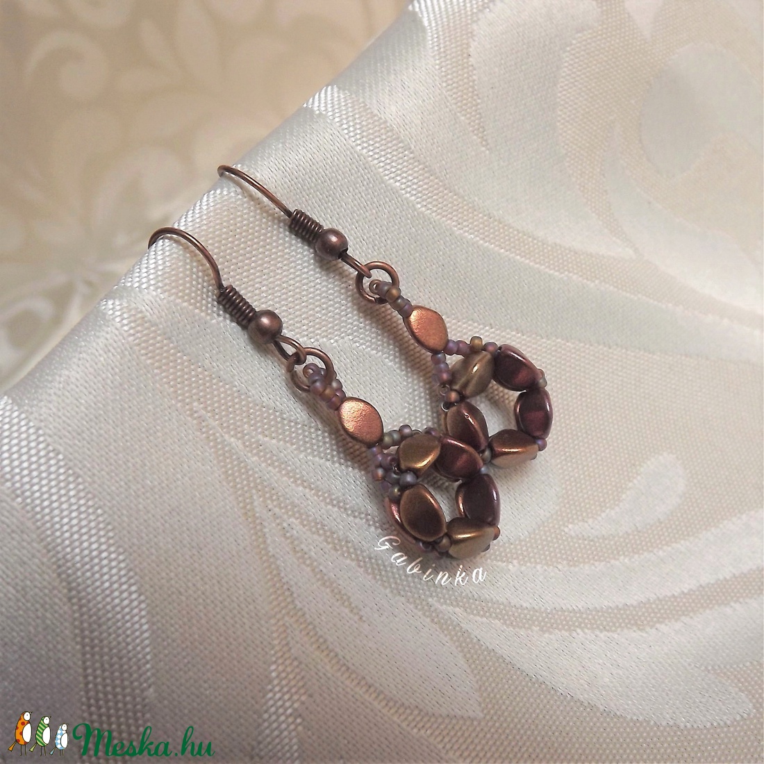 Lilás rosegold fülbevaló - ékszer - fülbevaló - lógó fülbevaló - Meska.hu Lilás rosegold fülbevaló - ékszer - fülbevaló - lógó fülbevaló - Meska.hu