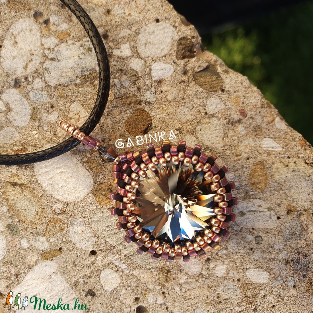 Swarovski rivoli medál nyaklánccal - ékszer - nyaklánc - medálos nyaklánc - Meska.hu