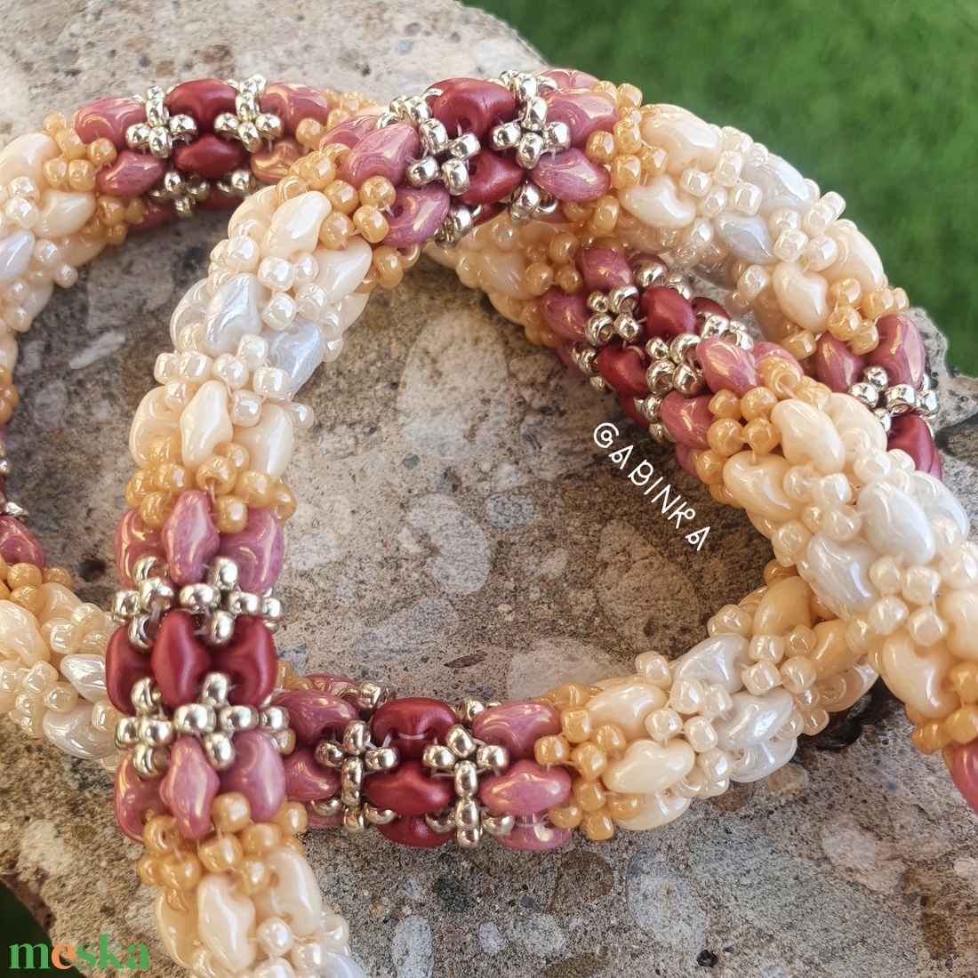 Fényes téglavörös nyaklánc - ékszer - nyaklánc - medál nélküli nyaklánc - Meska.hu