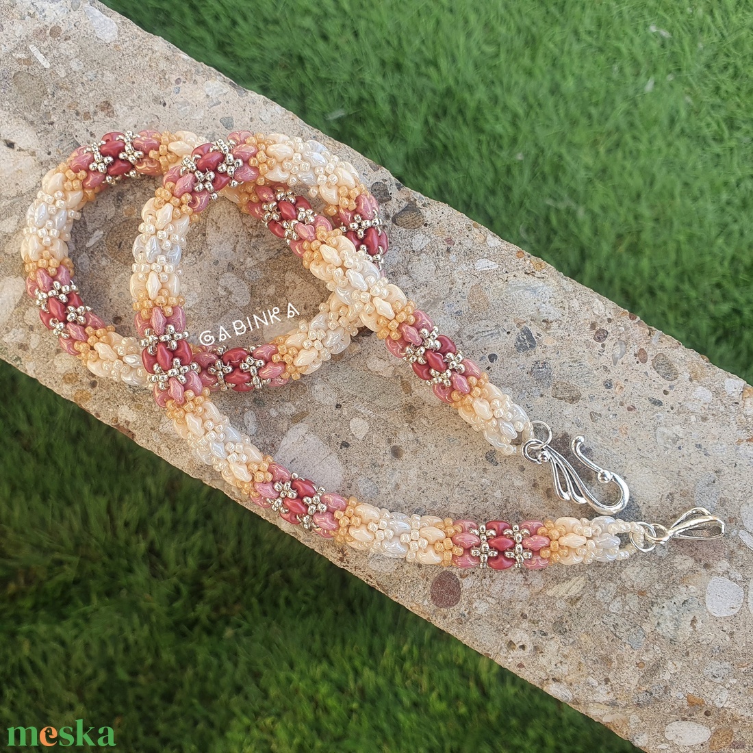 Fényes téglavörös nyaklánc - ékszer - nyaklánc - medál nélküli nyaklánc - Meska.hu