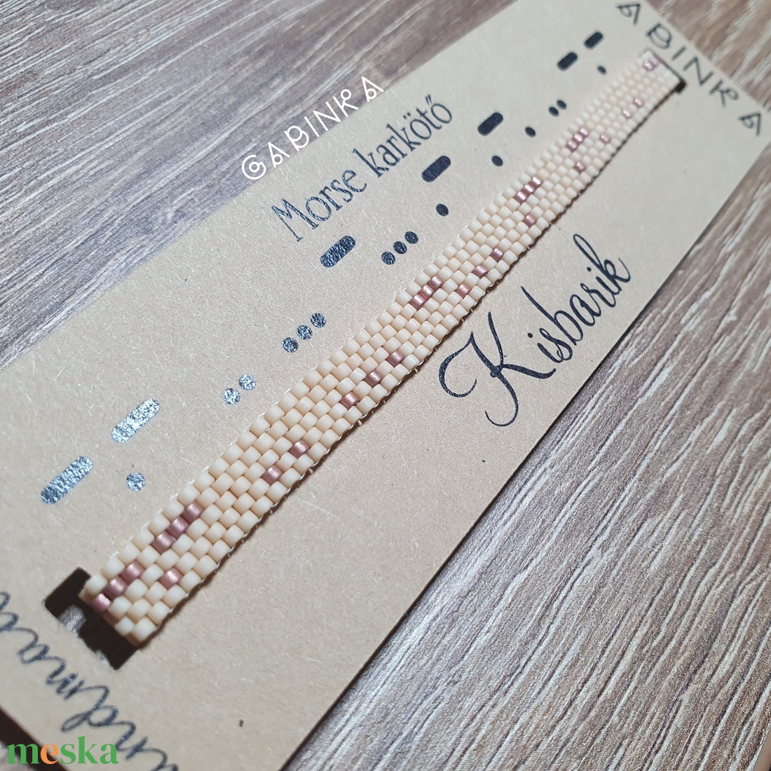 Karkötő morse írással - Kisbarik (2 darab) - ékszer - karkötő - névre szóló karkötő - Meska.hu