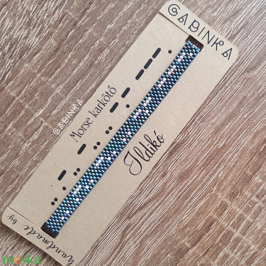 Karkötő morse írással - Ildikó - ékszer - karkötő - névre szóló karkötő - Meska.hu