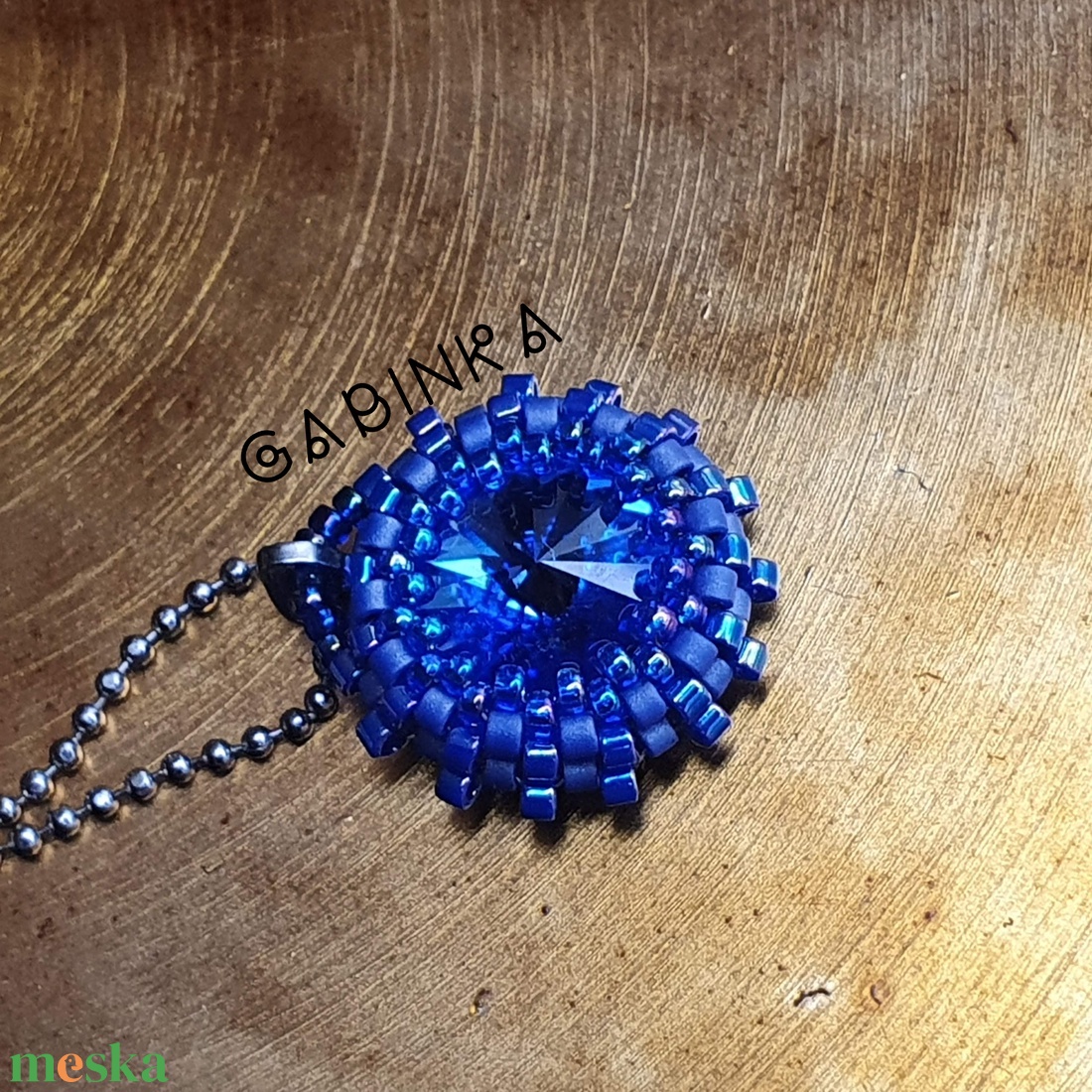 Kék medál nyaklánccal - ékszer - nyaklánc - medálos nyaklánc - Meska.hu