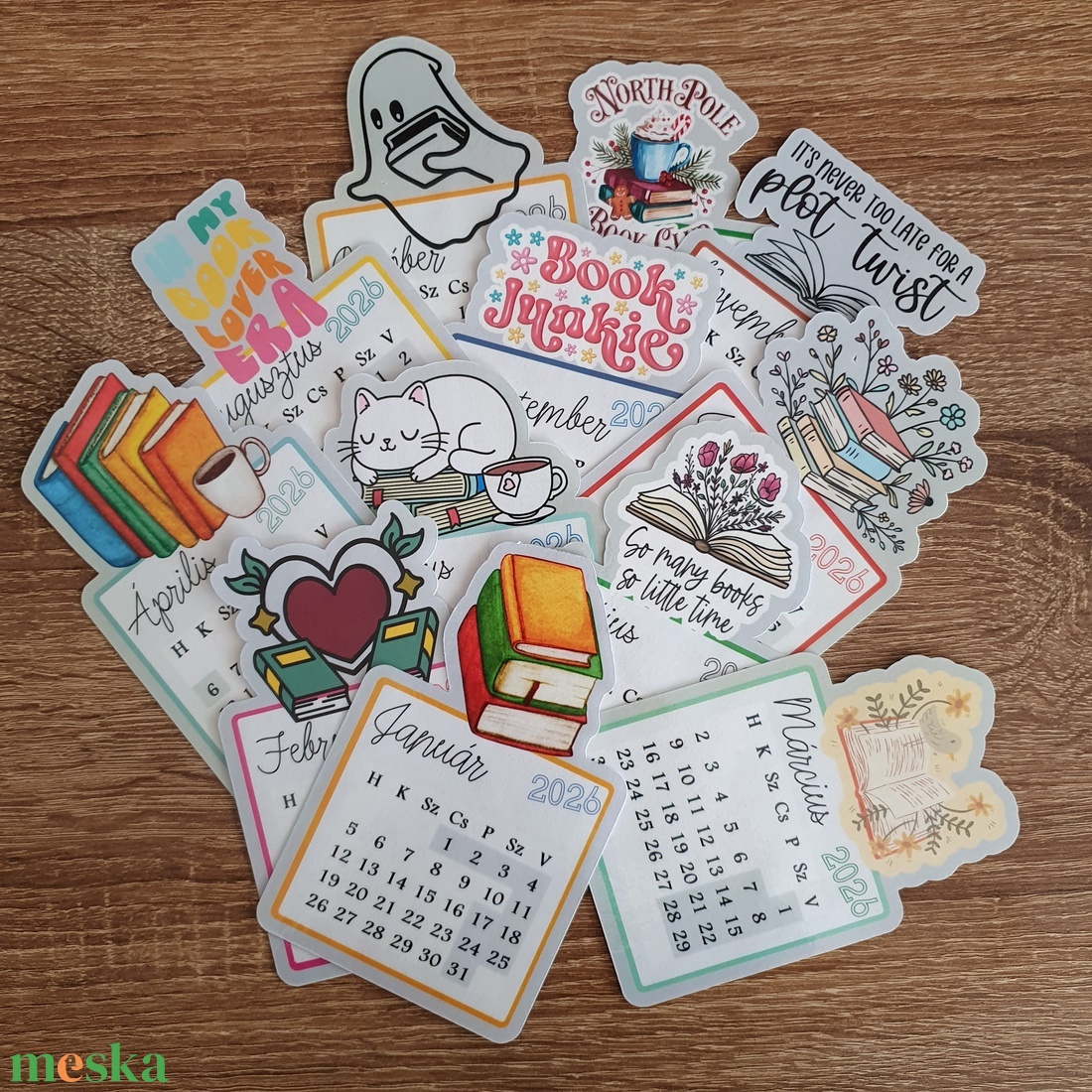 Könyv kedvelőknek naptár 2026 - 12 hónap - otthon & életmód - papír, írószer - naptár & tervező - Meska.hu