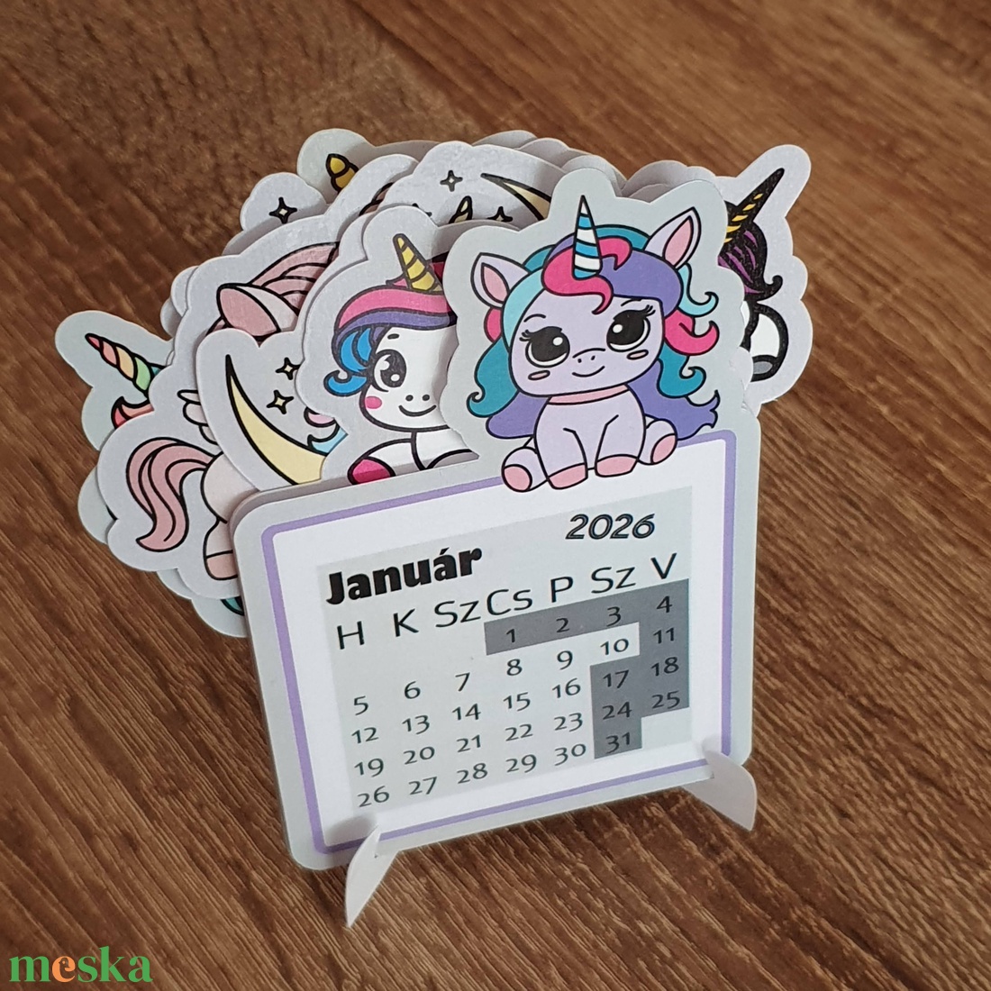 Unikornisos naptár 2026 - 12 hónap - otthon & életmód - papír, írószer - naptár & tervező - Meska.hu