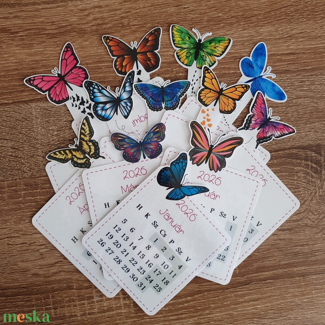 Pillangós naptár 2026 - 12 hónap - otthon & életmód - papír, írószer - naptár & tervező - Meska.hu