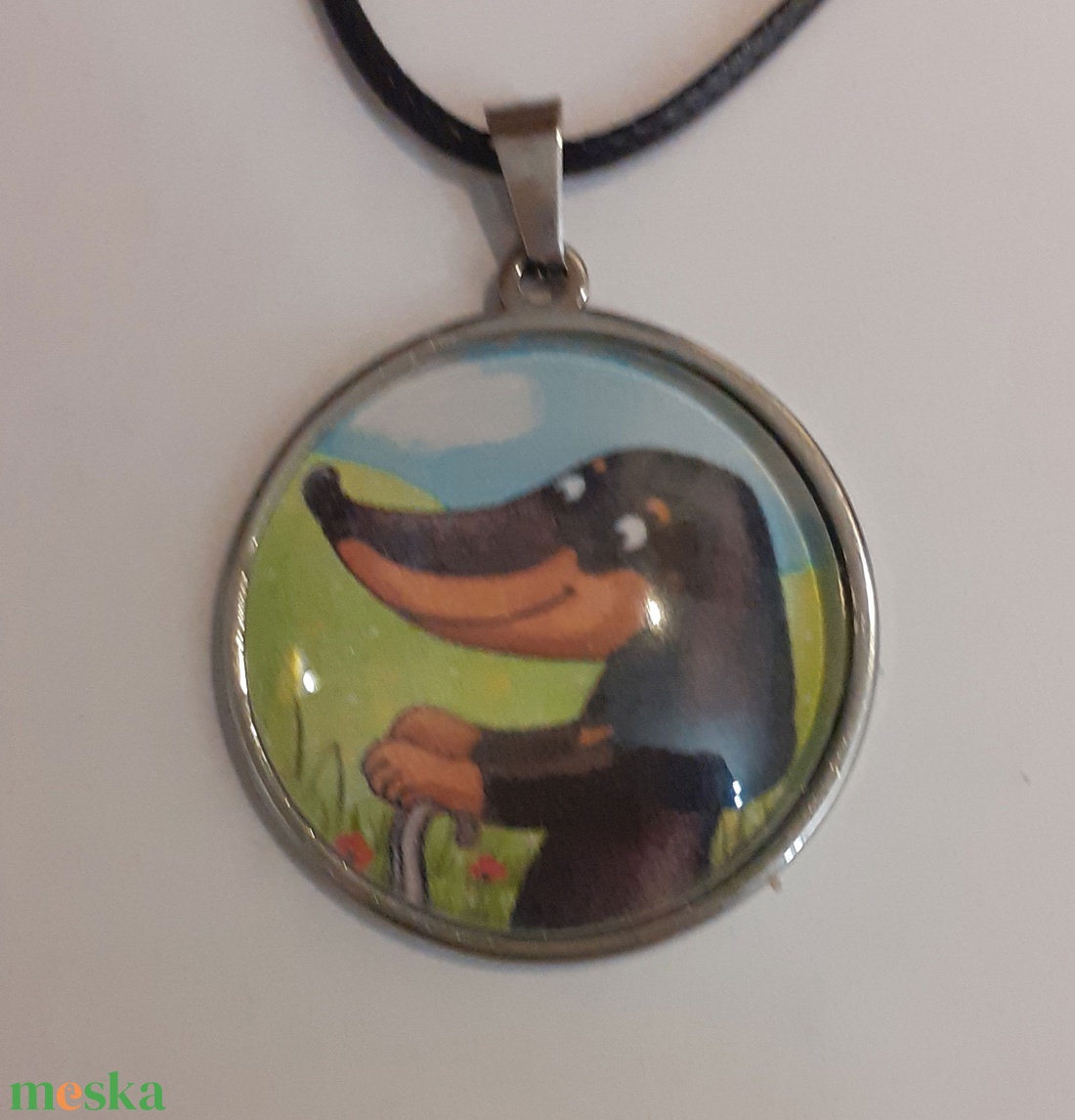 Tacsis üveglencsés nyaklánc - ékszer - nyaklánc - medál - Meska.hu
