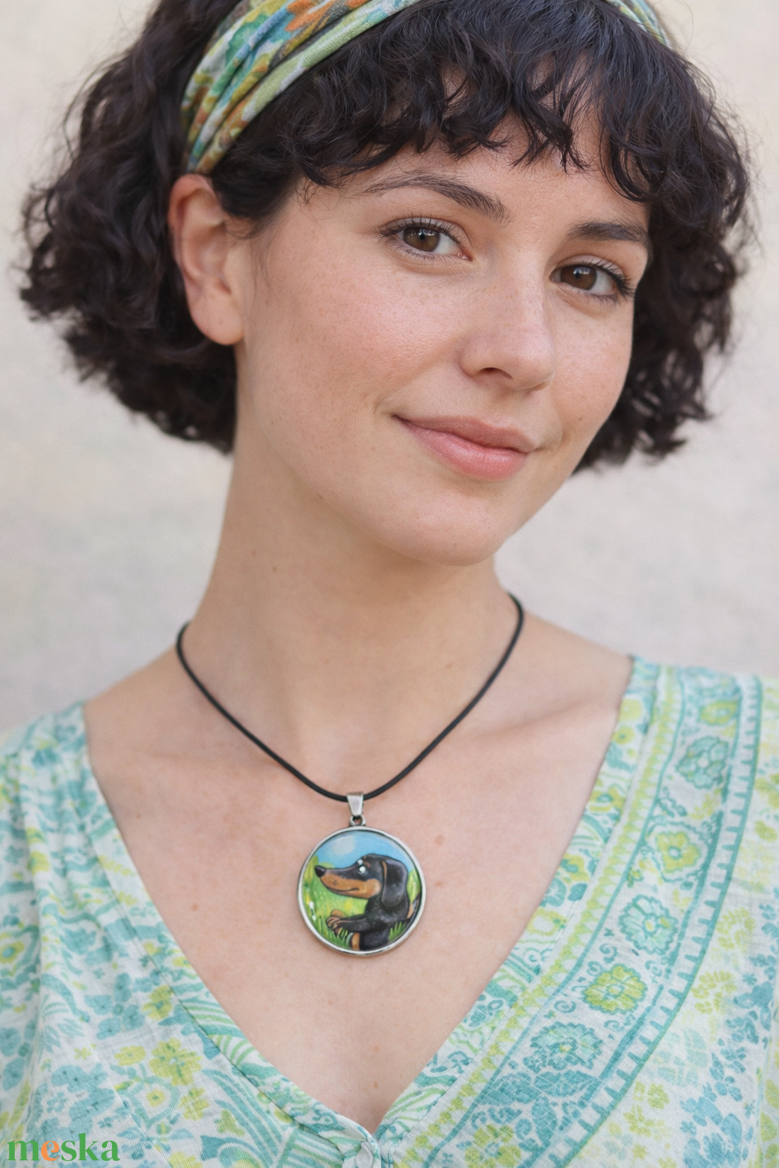 Tacsis üveglencsés nyaklánc - ékszer - nyaklánc - medál - Meska.hu