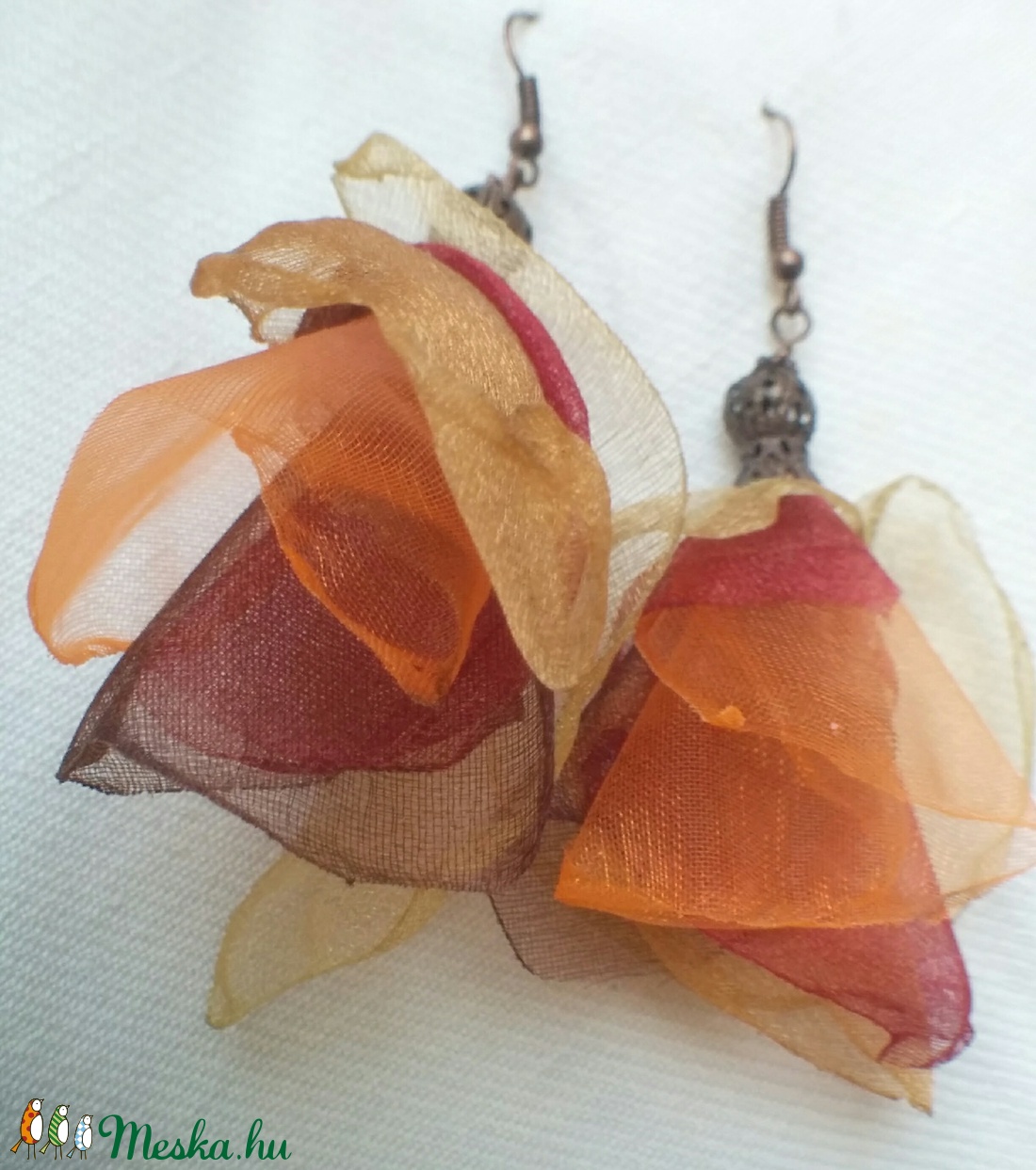 Szellő szárnyán (organza fülbevaló) - ékszer - fülbevaló - lógó fülbevaló - Meska.hu Szellő szárnyán (organza fülbevaló) - ékszer - fülbevaló - lógó fülbevaló - Meska.hu