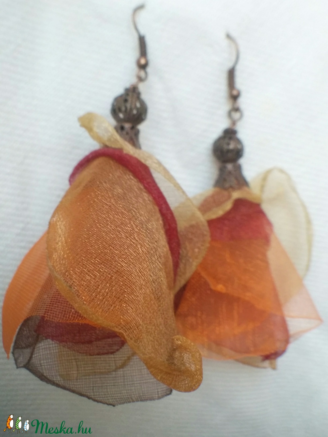 Szellő szárnyán (organza fülbevaló) - ékszer - fülbevaló - lógó fülbevaló - Meska.hu Szellő szárnyán (organza fülbevaló) - ékszer - fülbevaló - lógó fülbevaló - Meska.hu