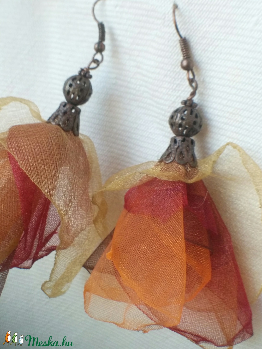 Szellő szárnyán (organza fülbevaló) - ékszer - fülbevaló - lógó fülbevaló - Meska.hu Szellő szárnyán (organza fülbevaló) - ékszer - fülbevaló - lógó fülbevaló - Meska.hu