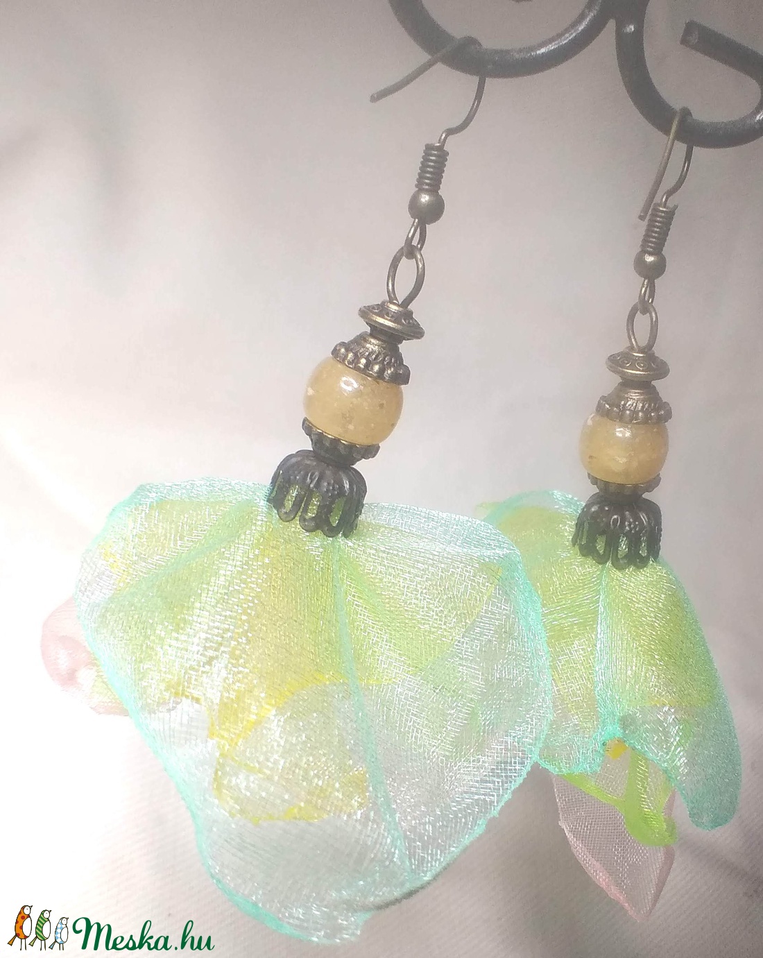 Szellő szárnyán (organza fülbevaló) - - Meska.hu Szellő szárnyán (organza fülbevaló) - - Meska.hu