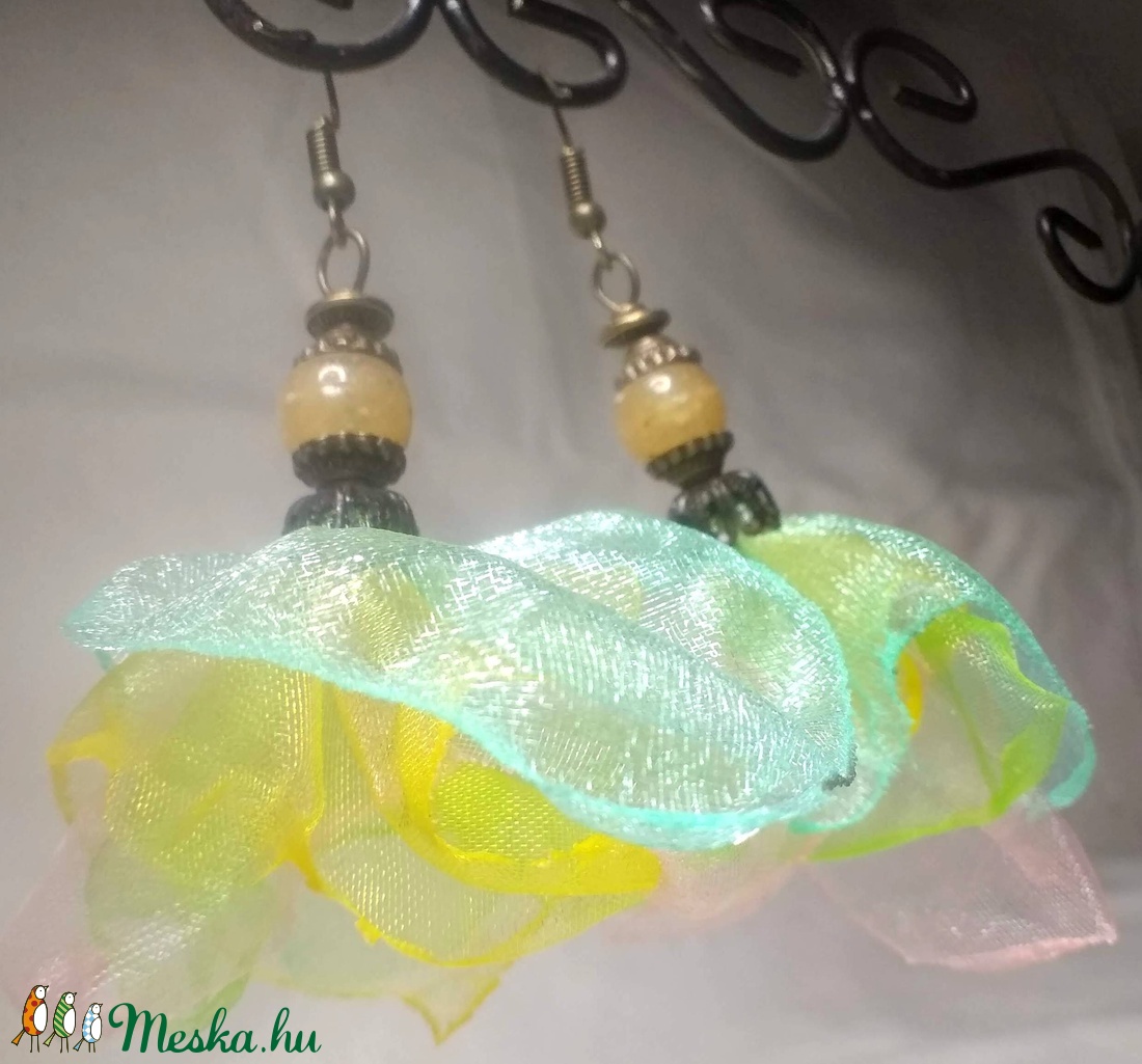 Szellő szárnyán (organza fülbevaló) - - Meska.hu Szellő szárnyán (organza fülbevaló) - - Meska.hu