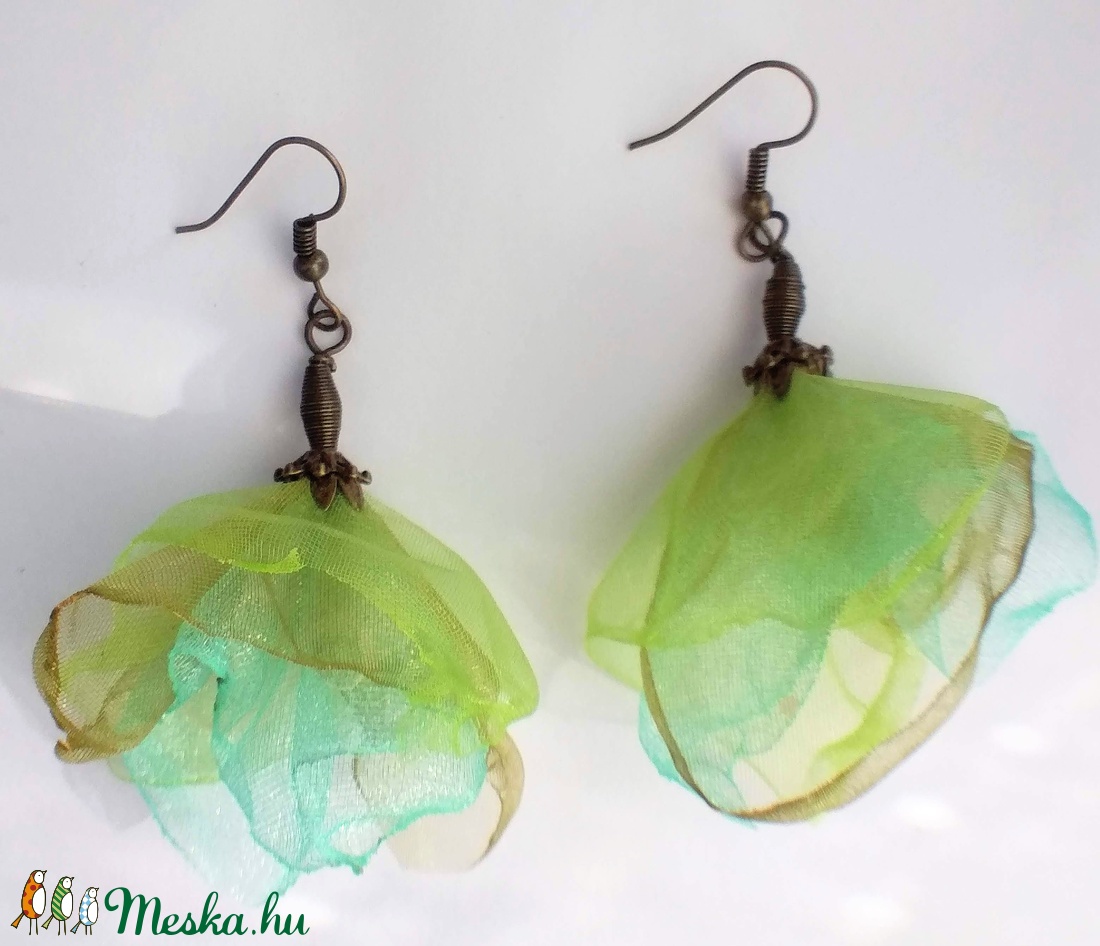 Szellő szárnyán (organza fülbevaló) - - Meska.hu Szellő szárnyán (organza fülbevaló) - - Meska.hu