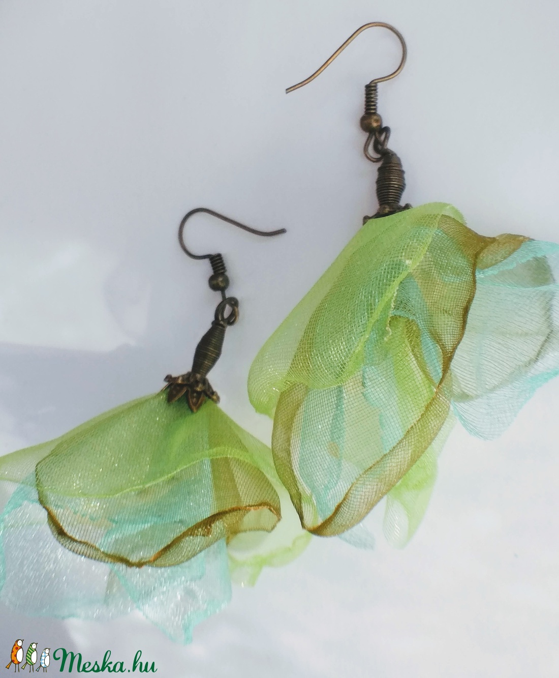 Szellő szárnyán (organza fülbevaló) - - Meska.hu Szellő szárnyán (organza fülbevaló) - - Meska.hu