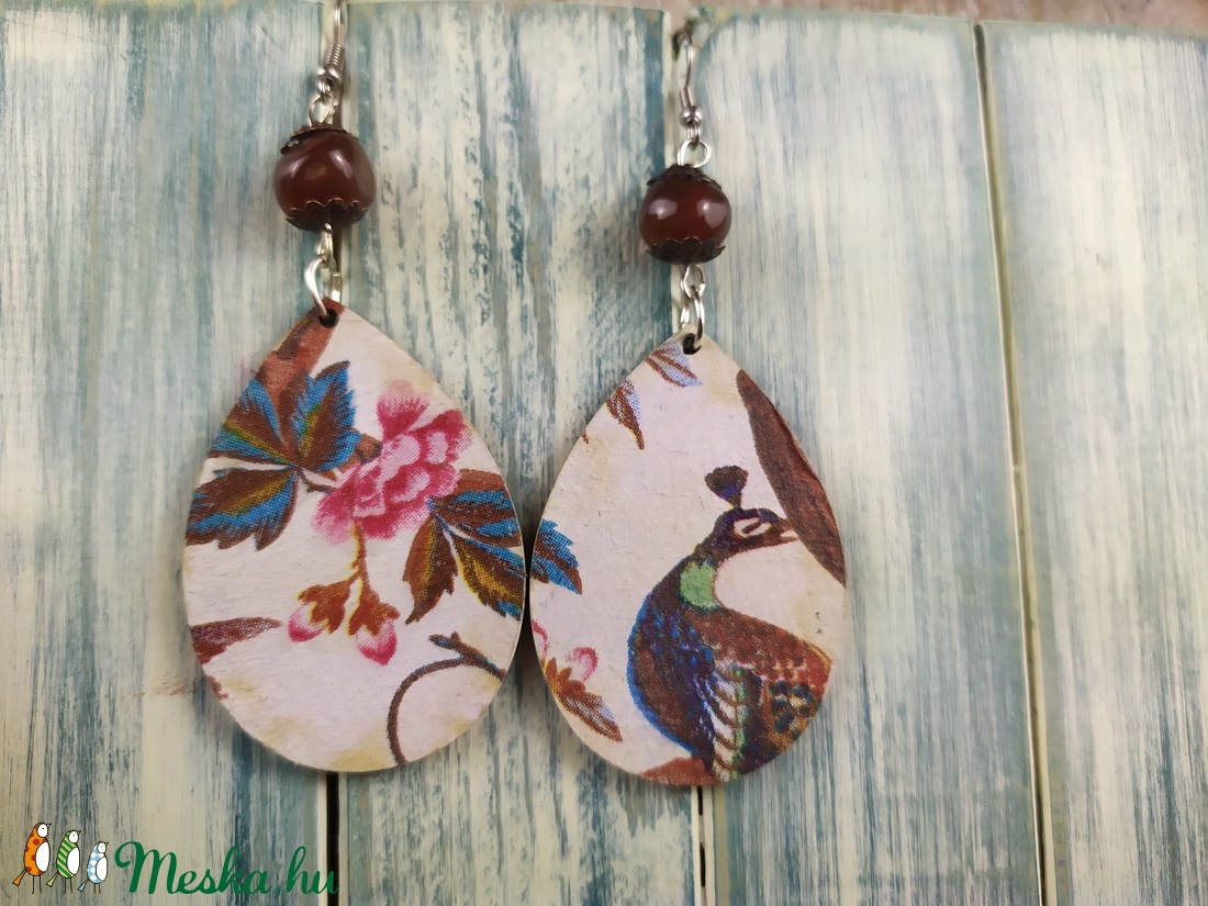 Fácán decoupage csepp fülbevaló - ékszer - fülbevaló - lógó csepp fülbevaló - Meska.hu Fácán decoupage csepp fülbevaló - ékszer - fülbevaló - lógó csepp fülbevaló - Meska.hu