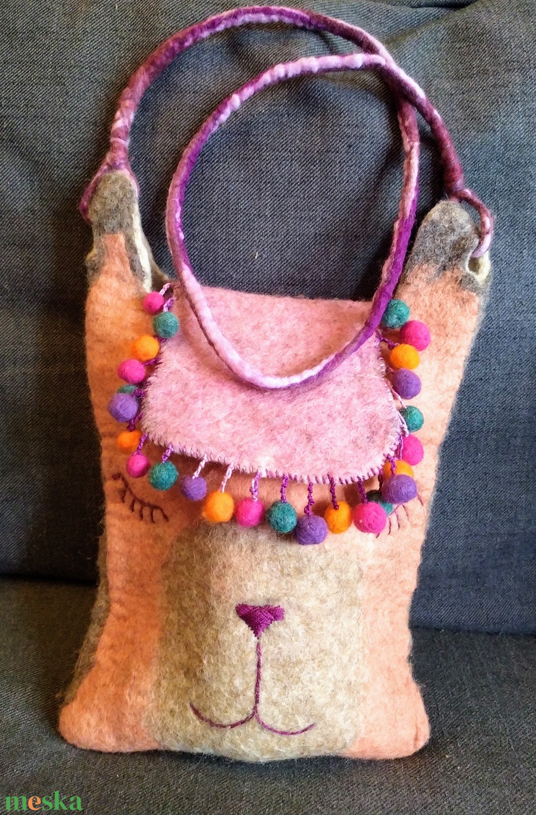 Láma nemez táska  - táska & tok - kézitáska & válltáska - tarisznya - Meska.hu