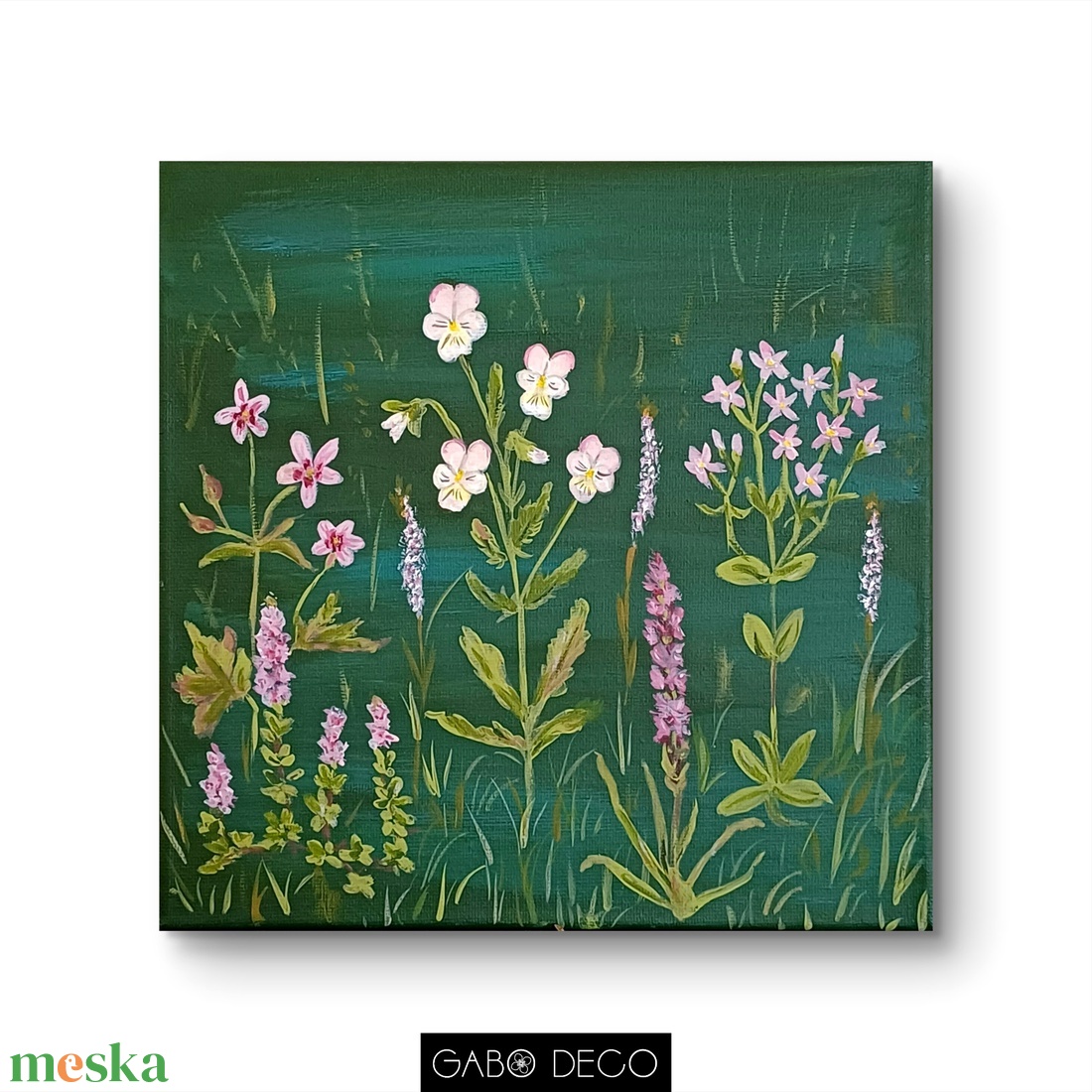 Vadvirágos, botanikai akril festmény, vászonkép - művészet - festmény - akril - Meska.hu