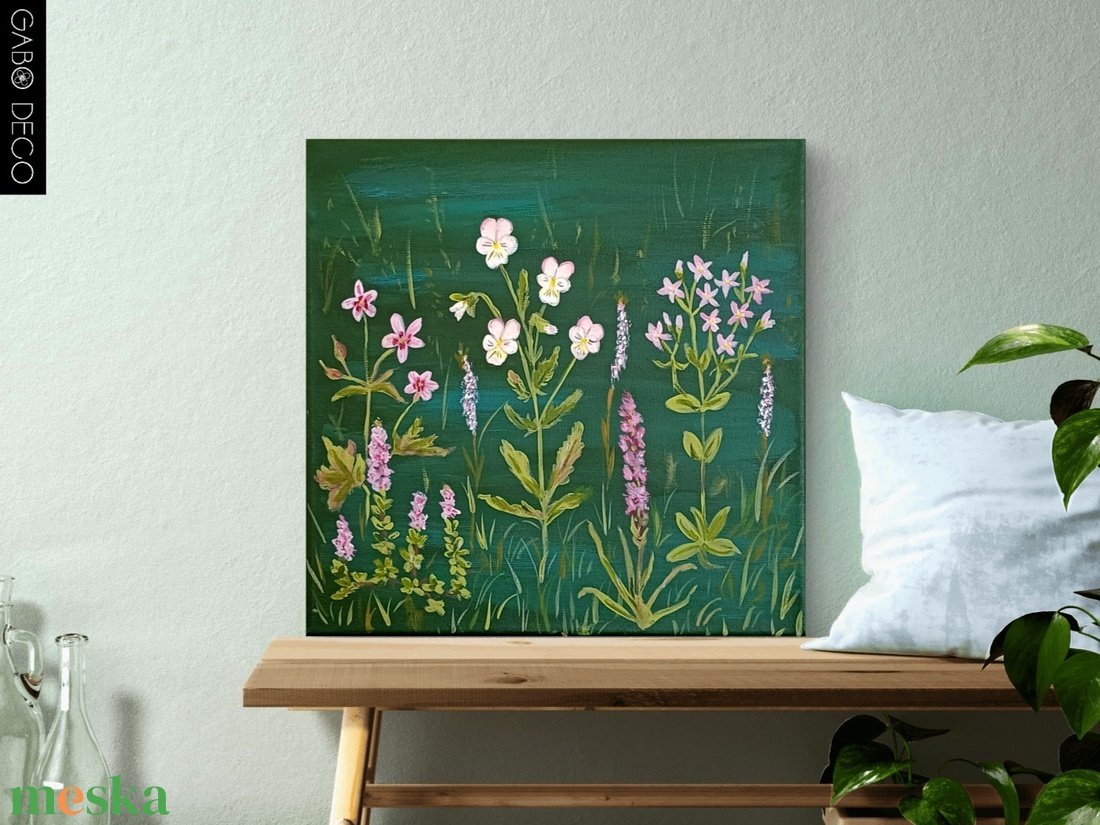 Vadvirágos, botanikai akril festmény, vászonkép - művészet - festmény - akril - Meska.hu