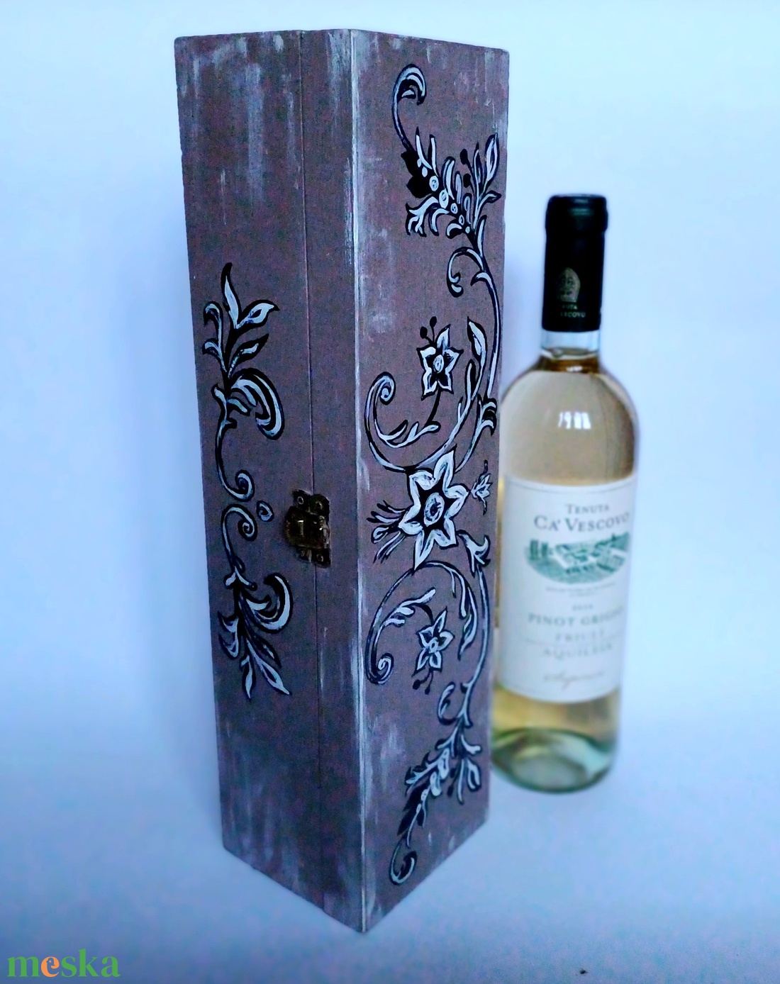 Csatos boros doboz, kincses doboz, díszdoboz bornak vagy ékszereknek  - otthon & életmód - konyhafelszerelés, tálalás - italos kellékek - boros díszdoboz - Meska.hu