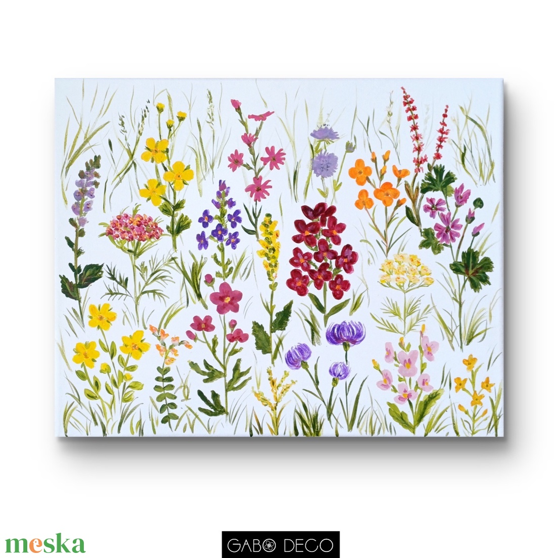 Vadvirágos, botanikai akril festmény, vászonkép - művészet - festmény - akril - Meska.hu
