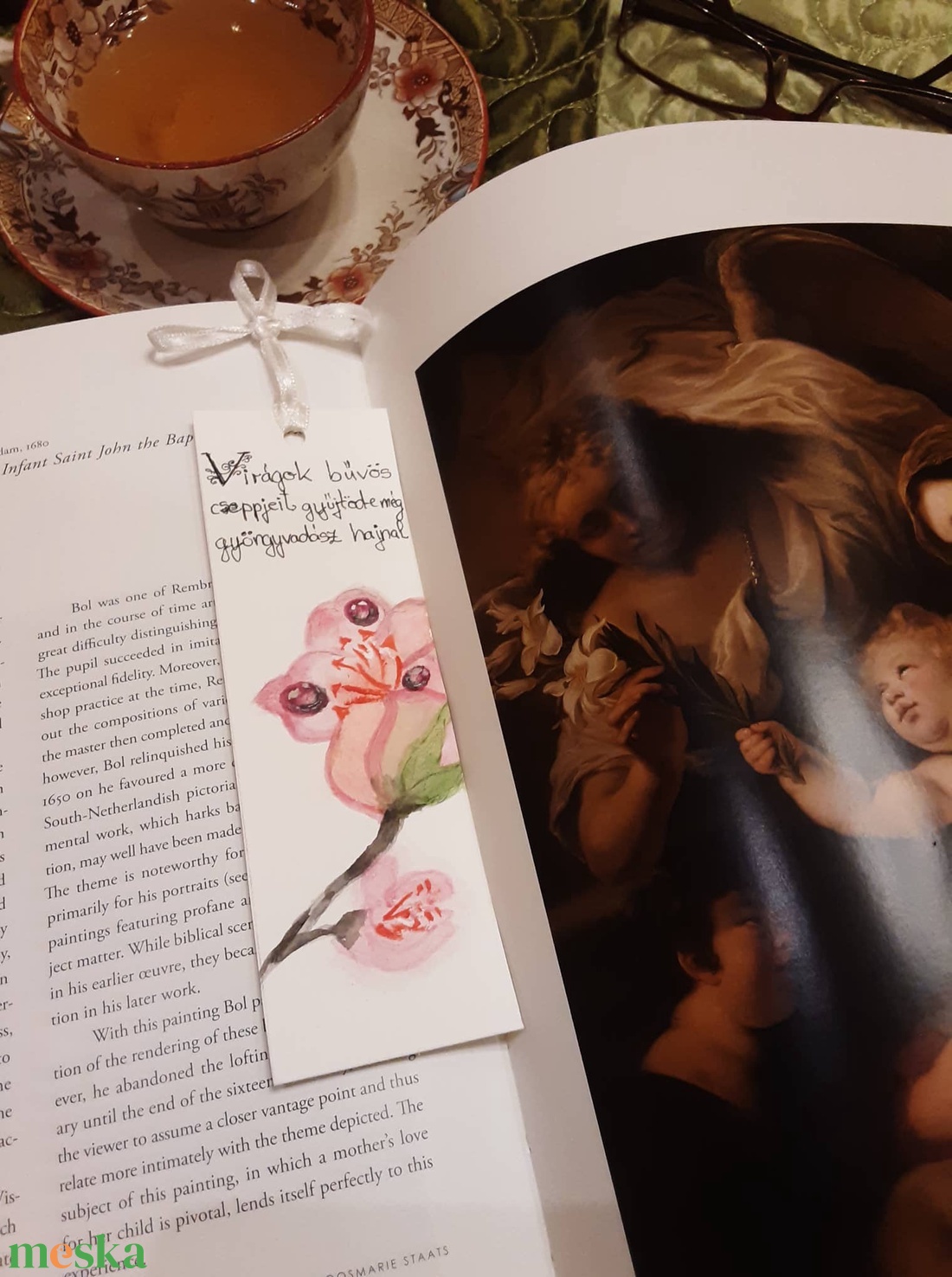 Könyvjelző haikuval - Kézzel festett - könyv & zene - könyvjelző - Meska.hu