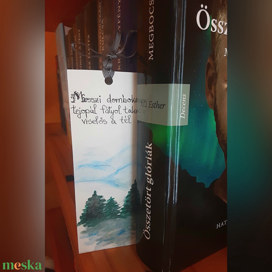 Könyvjelző haikuval - Kézzel festett - könyv & zene - könyvjelző - Meska.hu