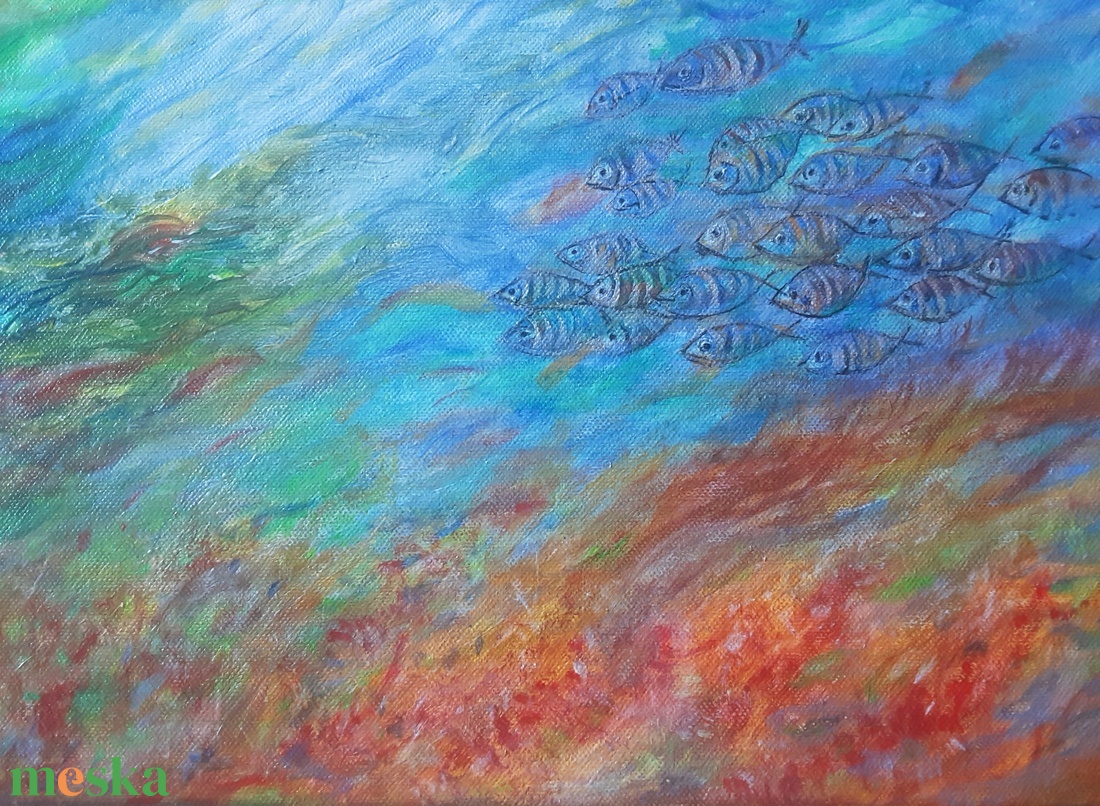 Áramlat  Akril festmény absztrakt - művészet - festmény - akril - Meska.hu