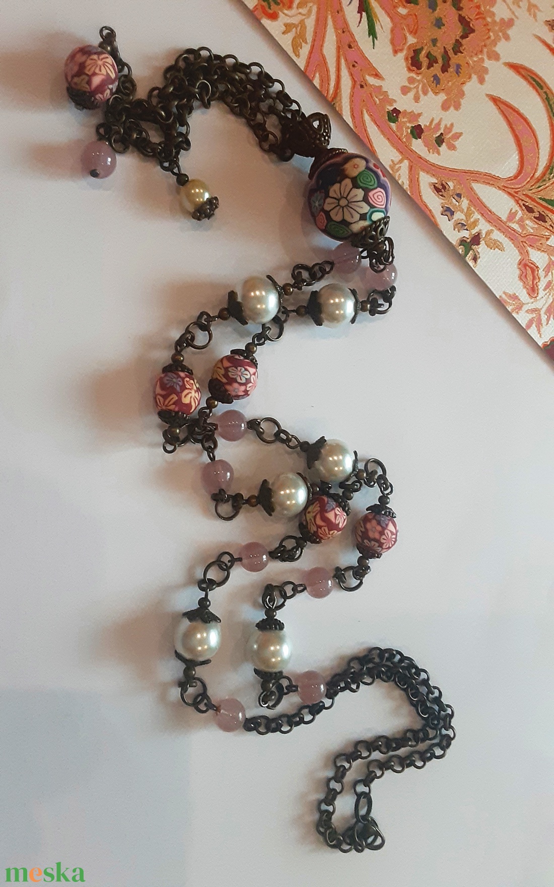Boho virágos gyöngyös lánc - ékszer - nyaklánc - hosszú nyaklánc - Meska.hu Boho virágos gyöngyös lánc - ékszer - nyaklánc - hosszú nyaklánc - Meska.hu