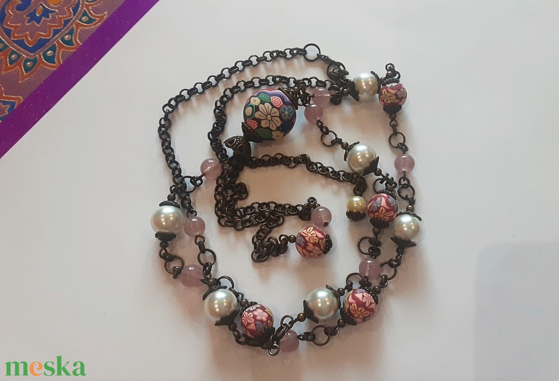 Boho virágos gyöngyös lánc - ékszer - nyaklánc - hosszú nyaklánc - Meska.hu Boho virágos gyöngyös lánc - ékszer - nyaklánc - hosszú nyaklánc - Meska.hu