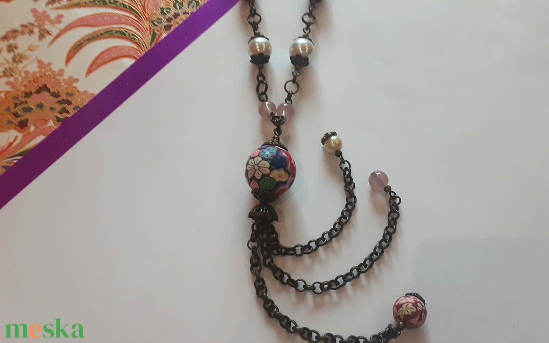 Boho virágos gyöngyös lánc - ékszer - nyaklánc - hosszú nyaklánc - Meska.hu Boho virágos gyöngyös lánc - ékszer - nyaklánc - hosszú nyaklánc - Meska.hu