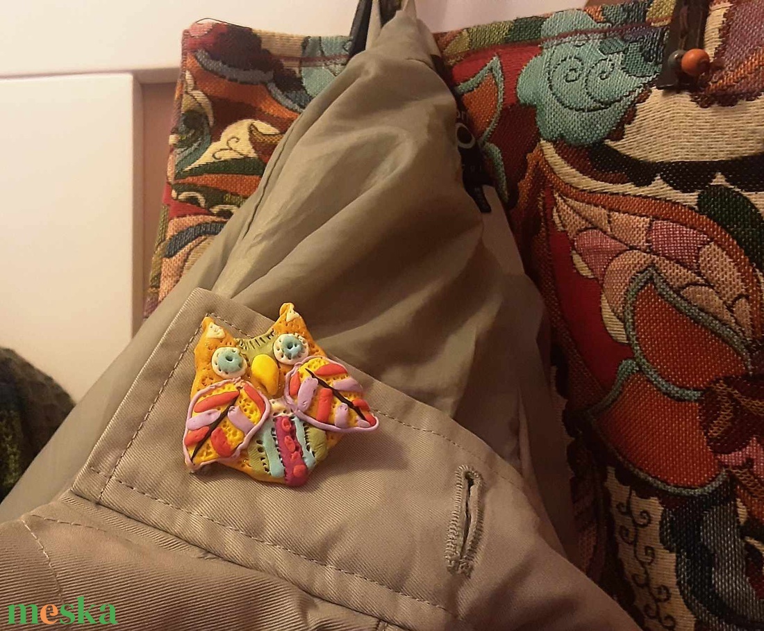 AKCIÓS!  Bagoly kitűző - ékszer - kitűző és bross - Meska.hu
